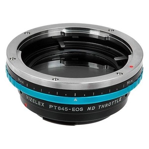 Vizelex ND 스로틀 렌즈 마운트 어댑터 Pentax 645 (P645) SLR 렌즈 캐논 EOS (EF, EF-S)에 장착 마운트 SLR 카메라 본체 (가변 변수 ND 필터 포함) (1 ~ 8 스톱)