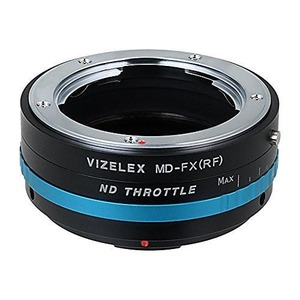 Vizelex ND 스로틀 렌즈 마운트 어댑터 - Minolta Rokkor (SR / MD / MC) SLR 렌즈 - Fujifilm Fuji X- 시리즈 가변 미러 내장 ND 필터 (1 ~ 8 스톱)