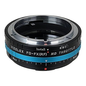 Vizelex ND 스로틀 렌즈 마운트 어댑터 - 캐논 FD &amp; FL 35mm SLR 렌즈 - Fujifilm Fuji X- 시리즈 미러리스 카메라 본체, 가변 식 ND 필터 (1 ~ 8 스톱)